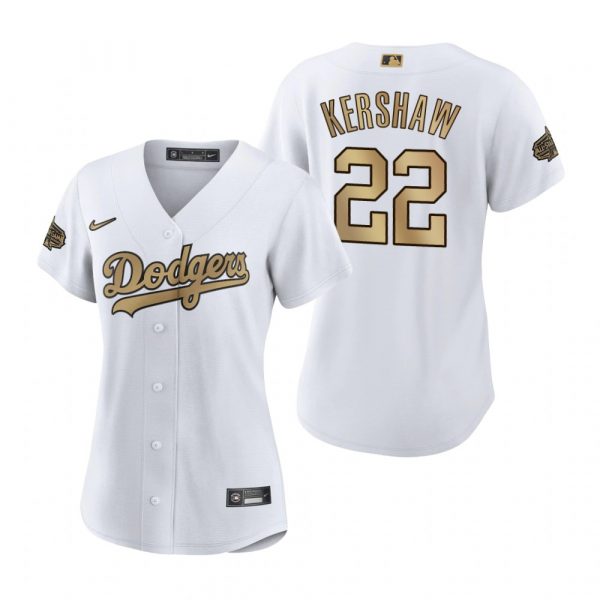Womens Clayton Kershaw Los Angeles Dodgers 2022 MLB All-Star Game White Stitched Jersey