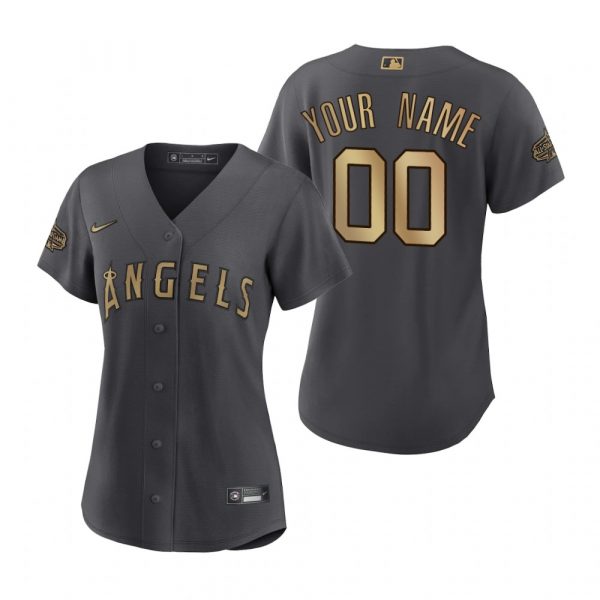 Womens Custom Los Angeles Angels 2022 MLB All-Star Game Charcoal Black Stitched Jersey