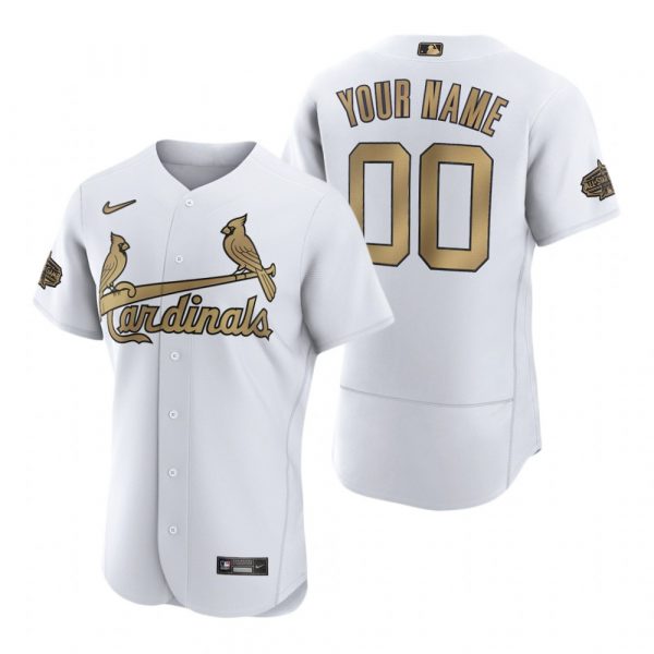 Mens Flex Base Custom St. Louis Cardinals 2022 MLB All-Star Game White Stitched Jersey