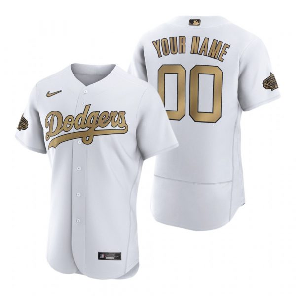 Mens Flex Base Custom Los Angeles Dodgers 2022 MLB All-Star Game White Stitched Jersey