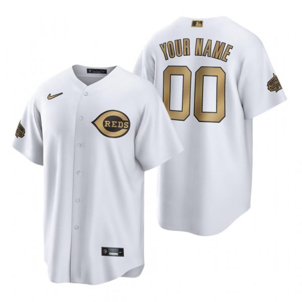 Mens Cool Base Custom Cincinnati Reds 2022 MLB All-Star Game White Stitched Jersey