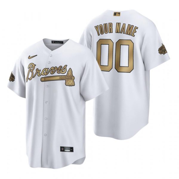Mens Cool Base Custom Atlanta Braves 2022 MLB All-Star Game White Stitched Jersey