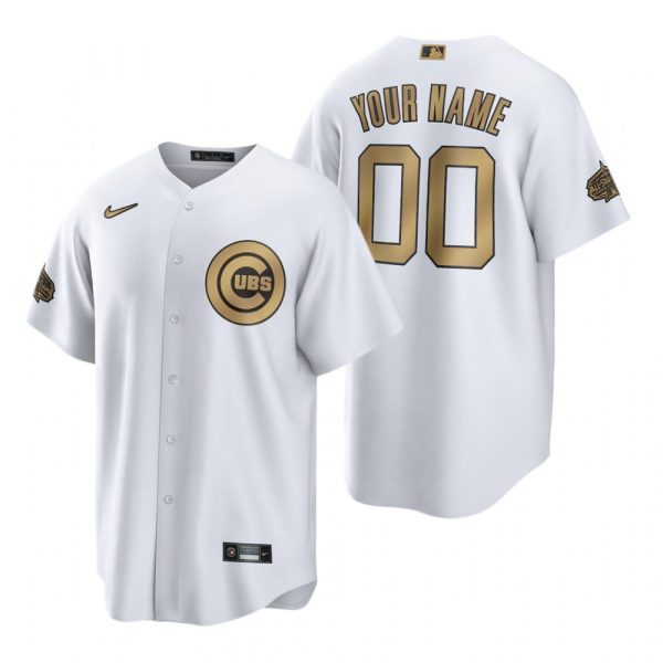 Mens Cool Base Custom Chicago Cubs 2022 MLB All-Star Game White Stitched Jersey