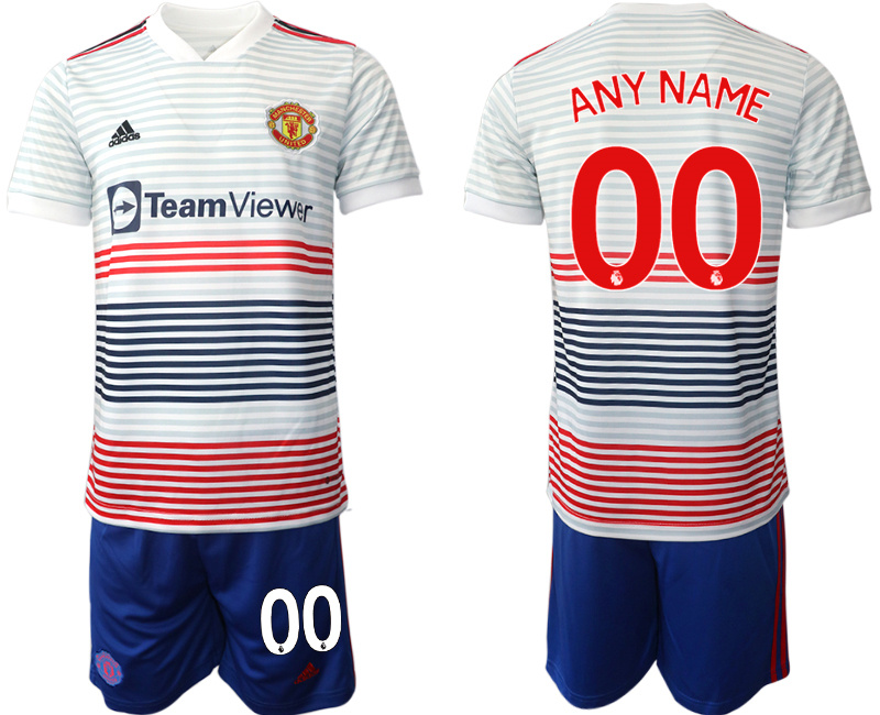 Men's Manchester United Custom 22 23 White Away Soccer Jersey Suit