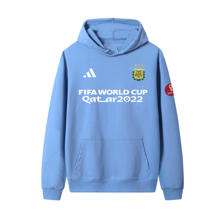 Men's Argentina Blue 2022 FIFA World Cup Soccer Hoodie 2