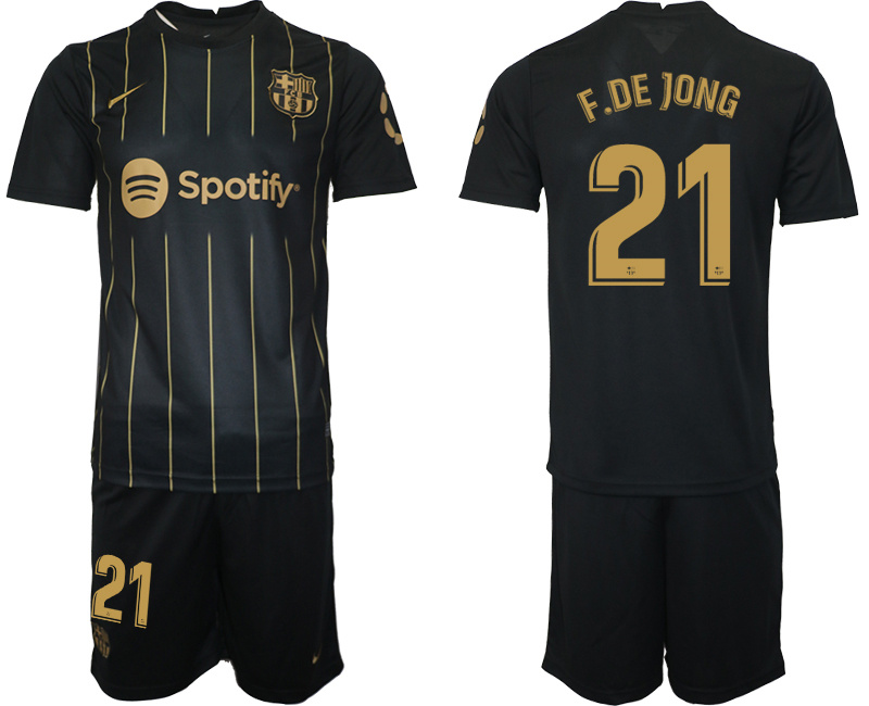 2022-23 Men's Barcelona Black #21 Frenkie De Jong Jersey