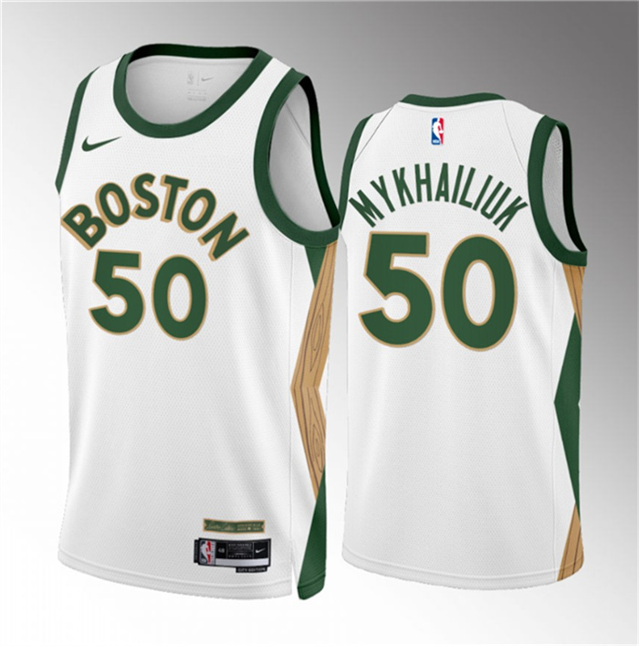 Men's Boston Celtics #50 Svi Mykhailiuk White 2023 24 City Edition Stitched Basketball Jersey
