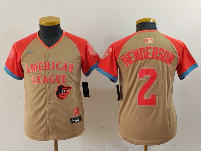 Youth American League #2 Gunnar Henderson Cream 2024 All-Star Limited Stitched Jersey 6