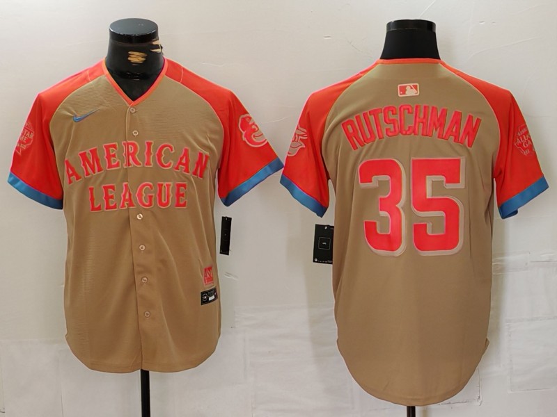 Men's American League #35 Adley Rutschman Cream 2024 All-Star Elite Stitched Baseball Jersey 5