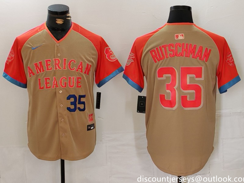 Men's American League #35 Adley Rutschman Cream 2024 All-Star Elite Stitched Baseball Jersey 4