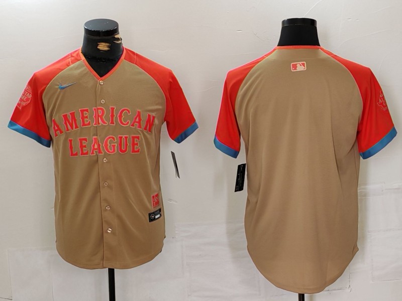 Men's American League BLANK Cream 2024 All-Star Elite Stitched Baseball Jersey