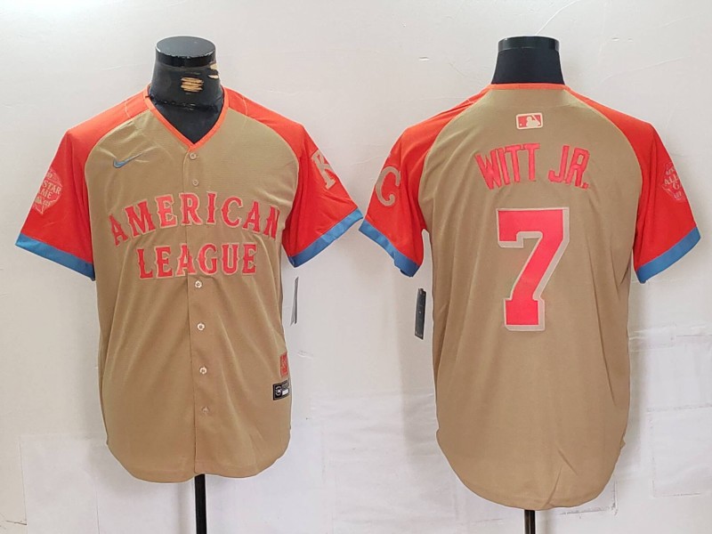 Men's American League #7 Bobby Witt Jr. Cream 2024 All-Star Limited Stitched Jersey 3