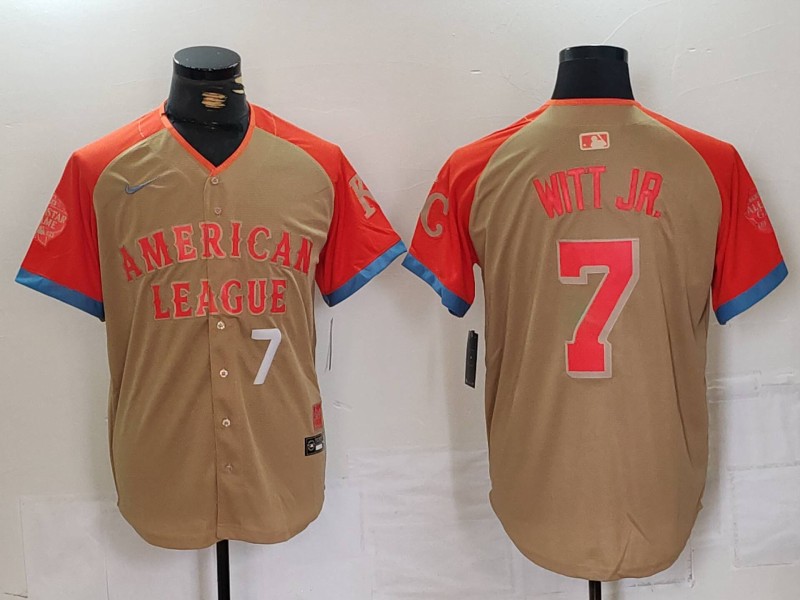 Men's American League #7 Bobby Witt Jr. Cream 2024 All-Star Limited Stitched Jersey 1