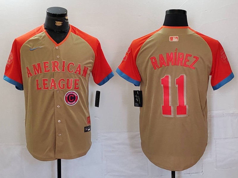Men's American League #11 José Ramírez Cream 2024 All-Star Limited Stitched Jersey 5