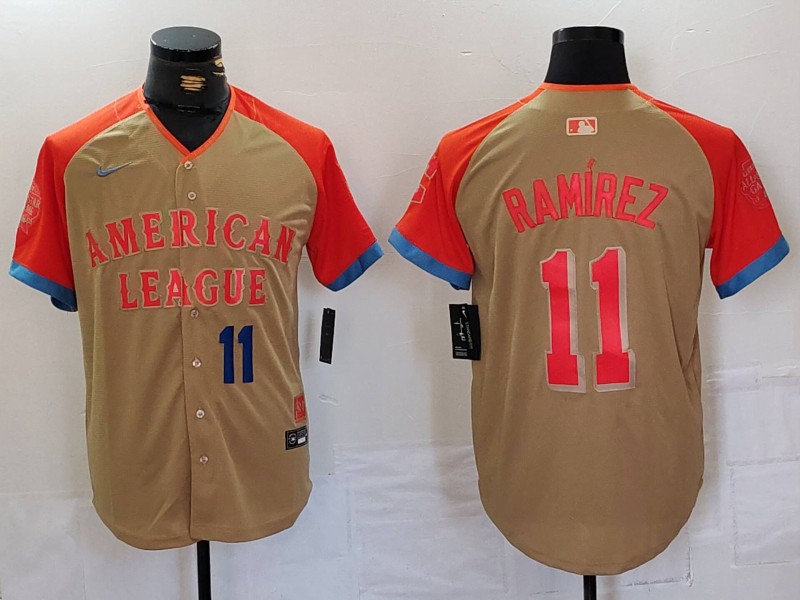 Men's American League #11 José Ramírez Cream 2024 All-Star Limited Stitched Jersey 3