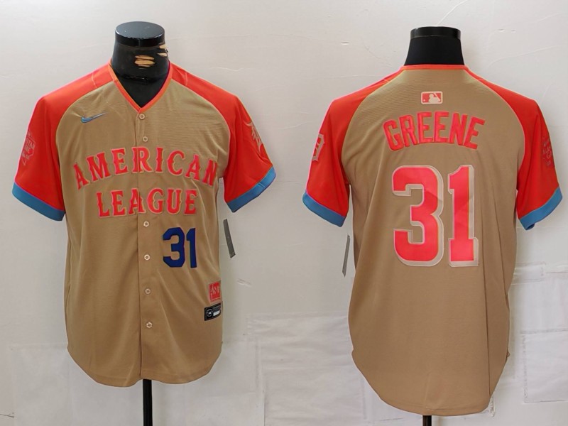 Men's American League #31 Riley Greene Cream 2024 All-Star Limited Stitched Baseball Jersey 2