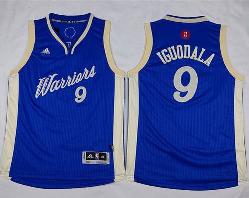 Youth Warriors #9 Andre Iguodala Blue 2015-2016 Christmas Day Stitched NBA Jersey