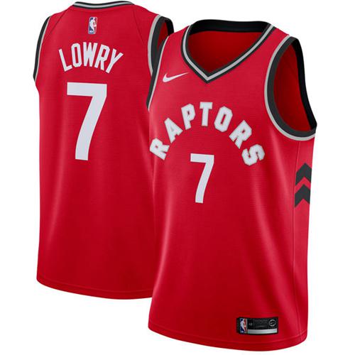 Nike Raptors #7 Kyle Lowry Red NBA Swingman Jersey