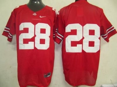 buckeyes #28 red embroidered ncaa jersey