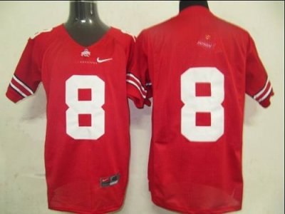 buckeyes #8 red embroidered ncaa jersey