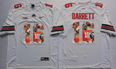 Ohio State Buckeyes 16 J.T. Barrett White Portrait Number College Jersey