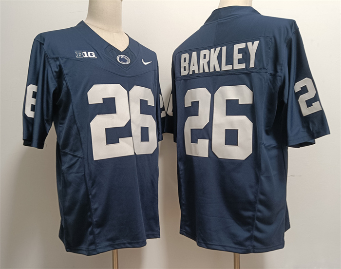 Men's Penn State Nittany Lions #26 Saquon Barkley Navy CStitched Jersey