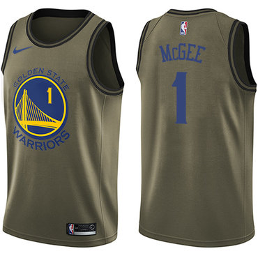 Nike Warriors #1 JaVale McGee Green Salute to Service NBA Swingman Jersey