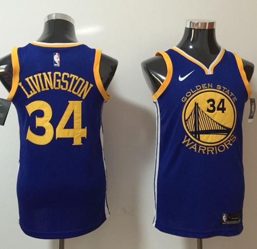 Nike Warriors #34 Shaun Livingston Blue Stitched NBA Swingman Jersey