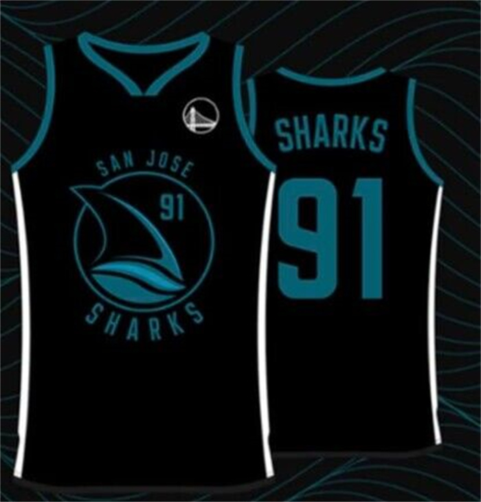 Men's Golden State Warriors X San Jose Sharks #91 Black Basketball Jersey