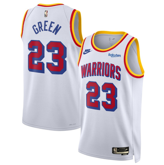 Men's Golden State Warriors #23 Draymond Green White 2024 25 Classic Edition Stitched Basketball Jersey