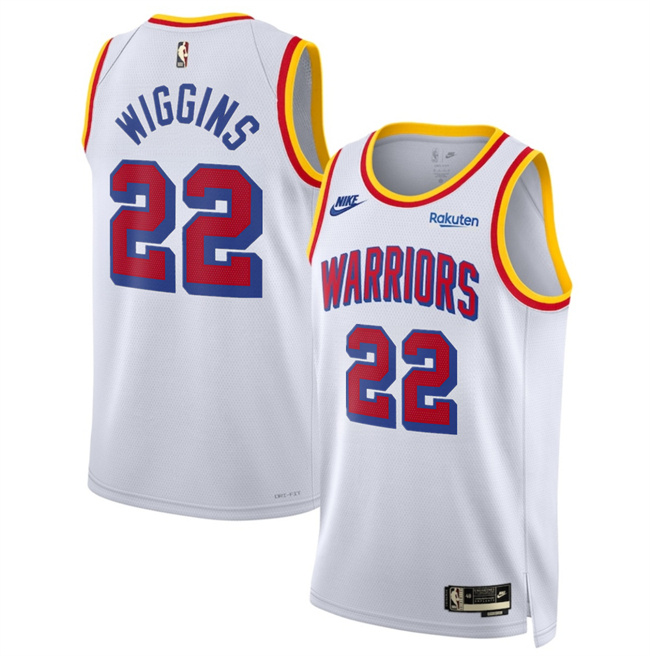 Men's Golden State Warriors #22 Andrew Wiggins White 2024 25 Classic Edition Stitched Basketball Jersey
