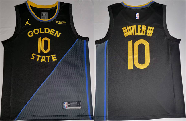 Men's Golden State Warriors #10 Jimmy Bulter III Black 2024 25 Statement Edition Stitched Basketball Jersey