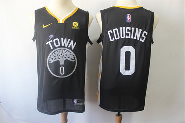 Warriors 0 DeMarcus Cousins Black Nike Swingman Jersey
