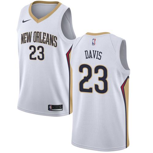 Nike Pelicans #23 Anthony Davis White Stitched NBA Swingman Jersey