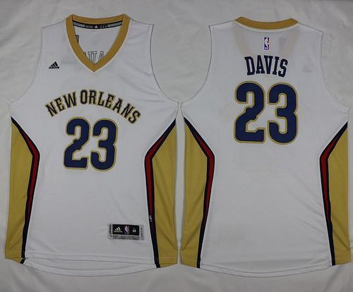 Revolution 30 Pelicans #23 Anthony Davis White Stitched NBA Jersey