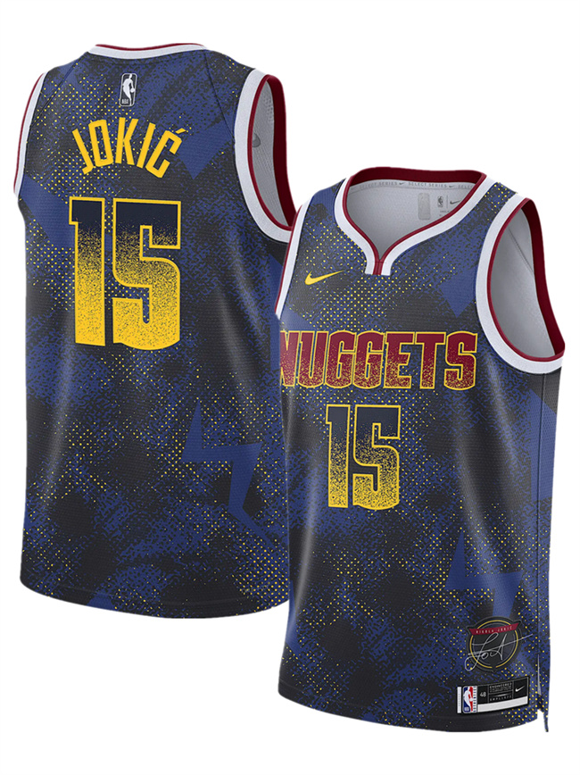 Men's Denver Nuggets #15 Nikola Joki? Royal 2025 Select Series Swingman Stitched Basketball Jersey