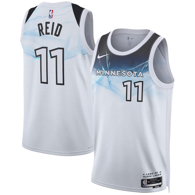 Men's Minnesota Timberwolves #11 Naz Reid White 2024 25 City Edition Stitched Jersey