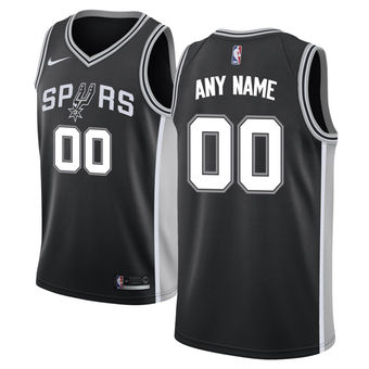 Men's San Antonio Spurs Black Custom Jersey