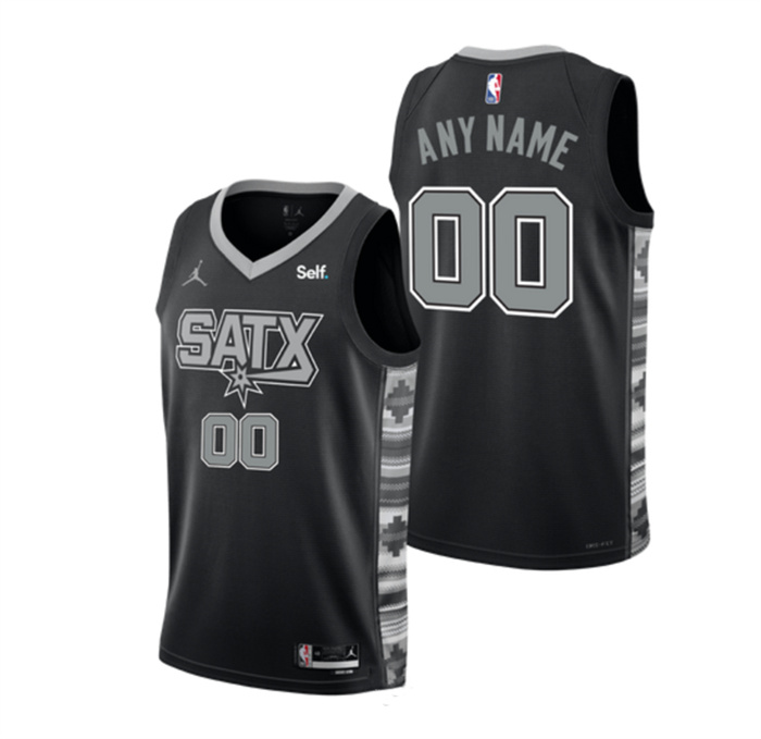 Men's San Antonio Spurs ActiVE Player Custom Black 2022 23 Statement Edition Stitched Basketball Jersey