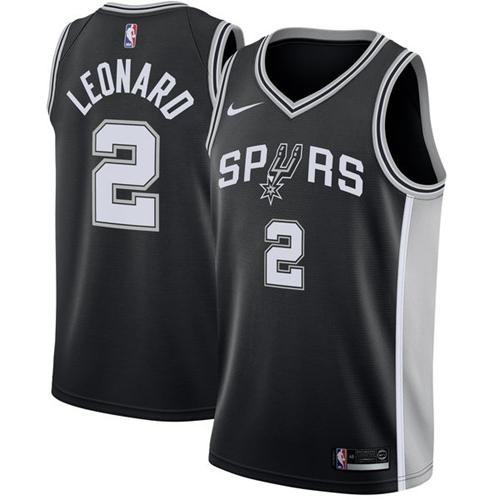 Nike Spurs #2 Kawhi Leonard Black NBA Swingman Jersey