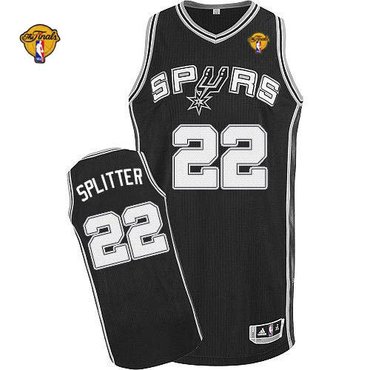 San Antonio Spurs Revolution #22 Tiago Splitter Black Finals Patch Stitched NBA Jersey