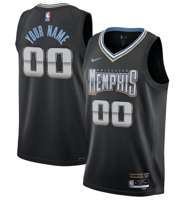 Men's Memphis Grizzlies Active Player Custom Black 2022 2023 City Edition Stitched Jersey