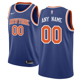 Men's New York Knicks Blue Custom Jersey