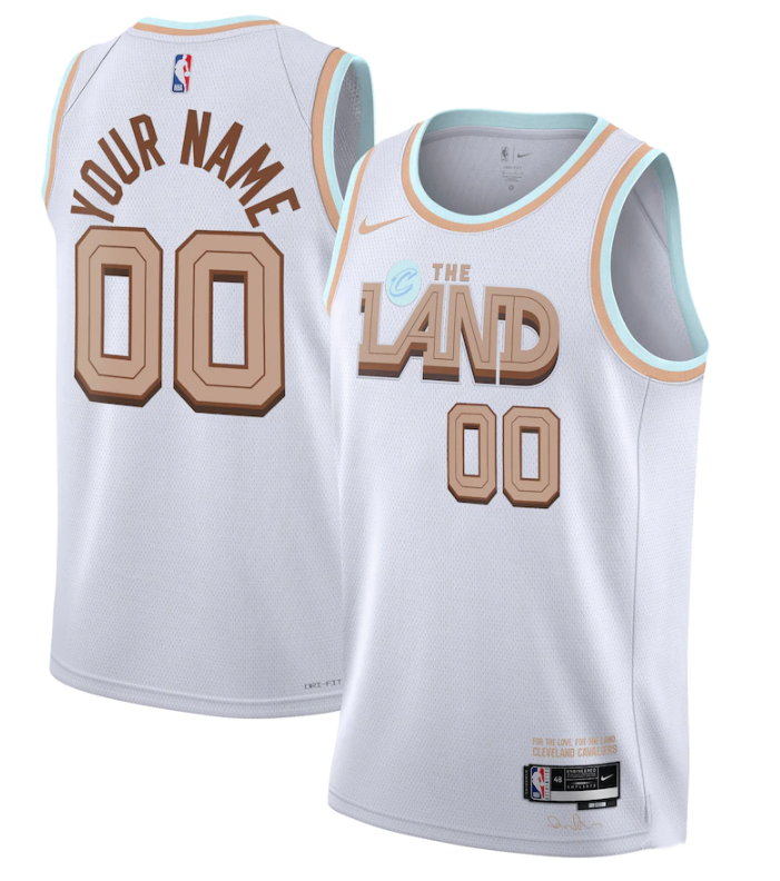 Men's Cleveland Cavaliers Active Player Custom 2022 2023 White City Edition Stitched Basketball Jersey