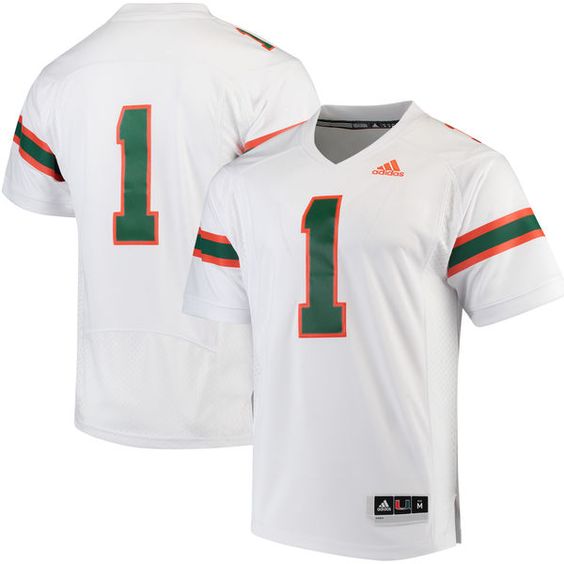 2017 Custom Miami Hurricanes White Jersey