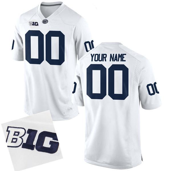 Custom Men's Penn State Nittany Lions Nike White Limited Football Jersey - with name