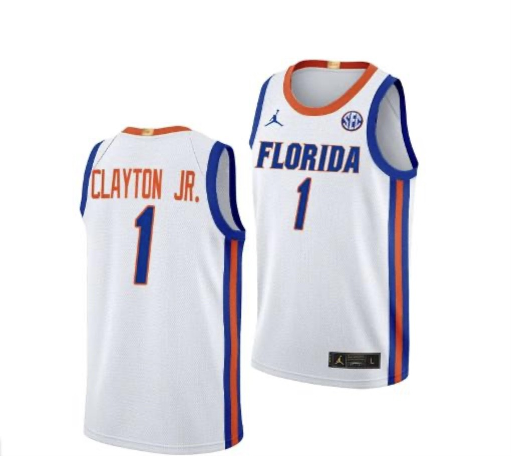 Men's Florida Gators #1 Clayton JR. White Retro Limited Jersey