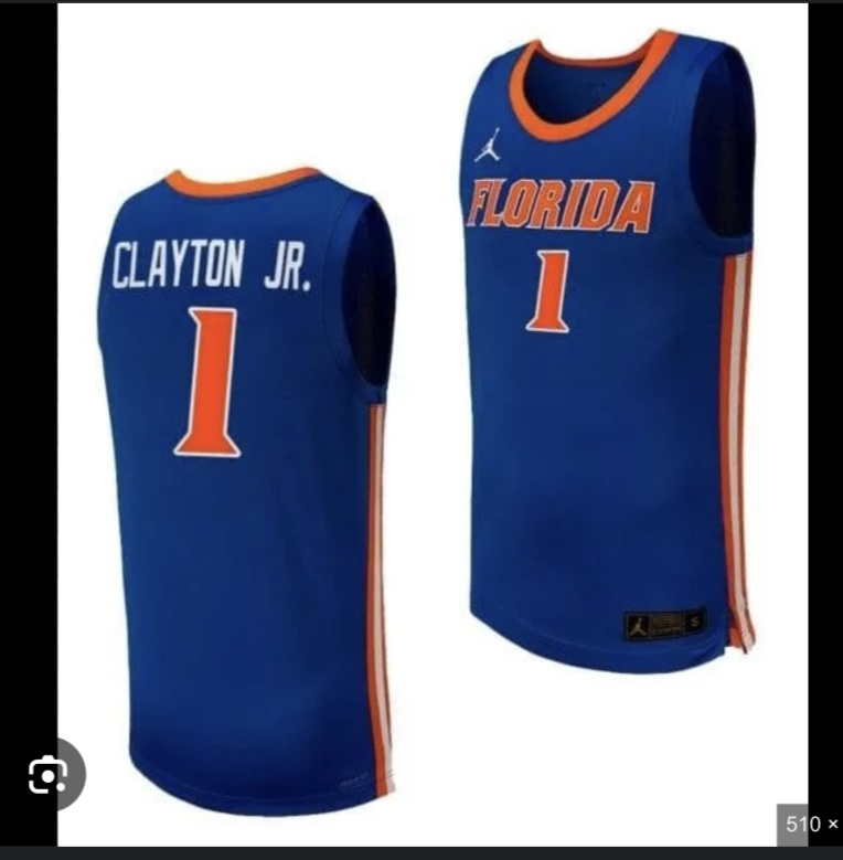 Men's Florida Gators #1 Clayton JR. Blue Limited Jersey