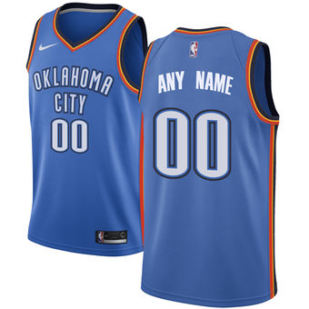 Men's Oklahoma City Thunder Blue Custom Jersey