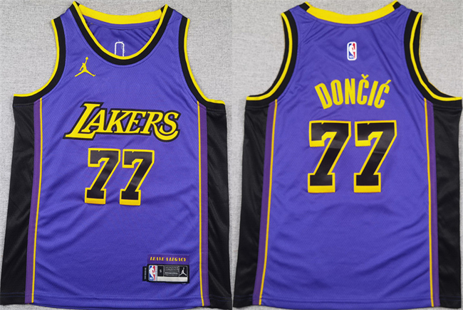 Youth Los Angeles Lakers #77 Luka Don?i? Purple 2025 City Edition Stitched Basketball Jersey